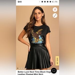 Vegan leather pleated skirt NWT